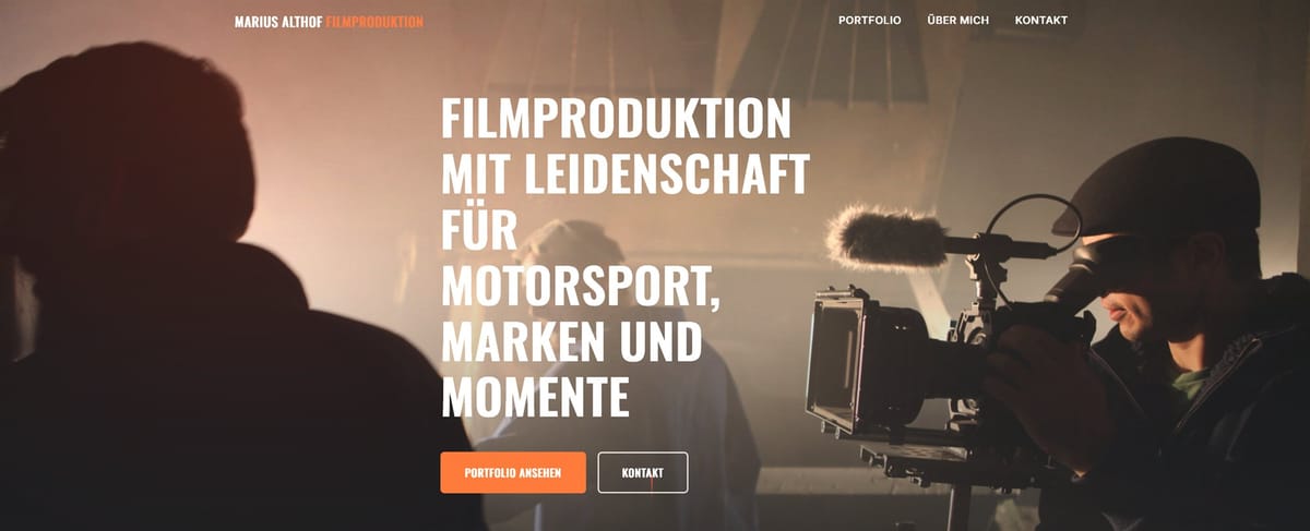Marius Althof Filmproduktion Website-Ausschnitt